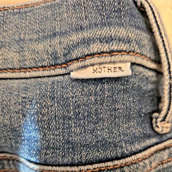 MOTHER The Insider Crop Step Chew Jeans Women’s 25 Dancing on Coals Raw Hem Fray - Picture 10 of 10